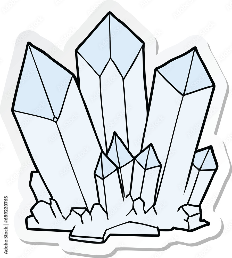 sticker of a cartoon crystals sticker of a cartoon crystals