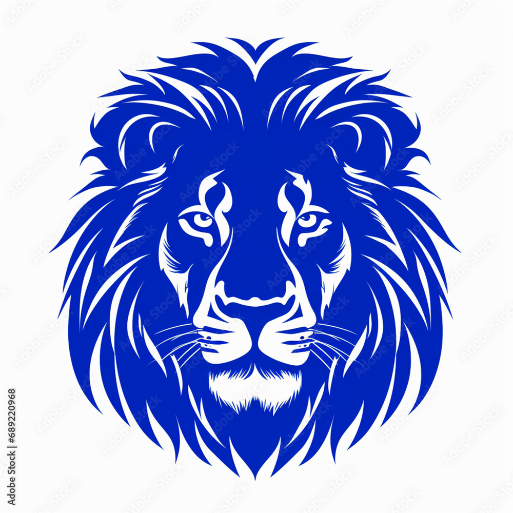 Fototapeta premium FOOTBALL PLAYER WITH LION’S HEAD, WEARING UNIFORM, ISOLATED ON WHITE BACKGROUND created with Generative Ai