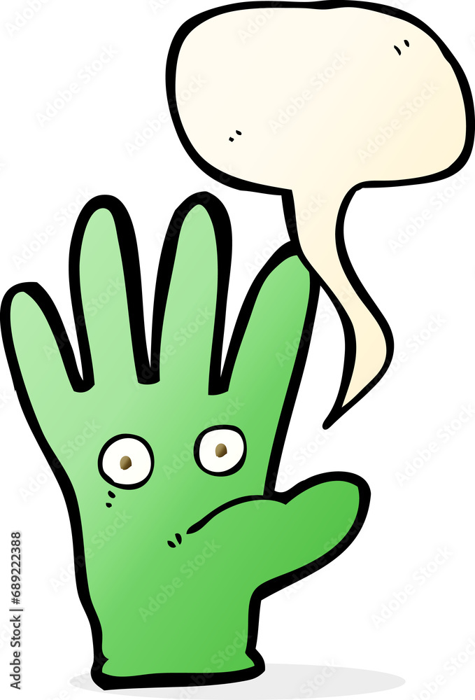 cartoon hand with eyes with speech bubble cartoon hand with eyes with speech bubble