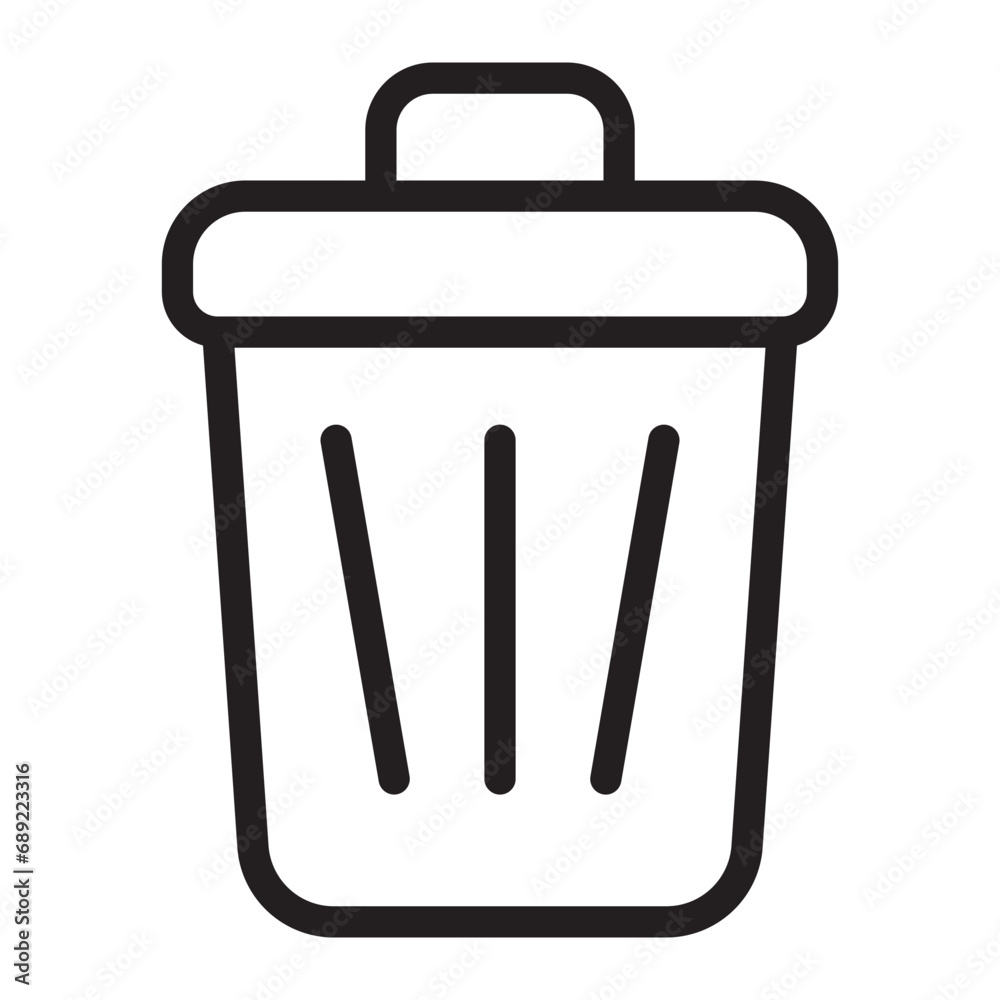 trash bin line icon trash bin line icon