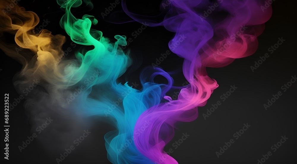 Colorful smoke with black background