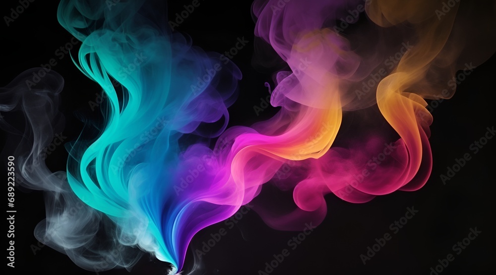 Colorful smoke with black background Colorful smoke with black background