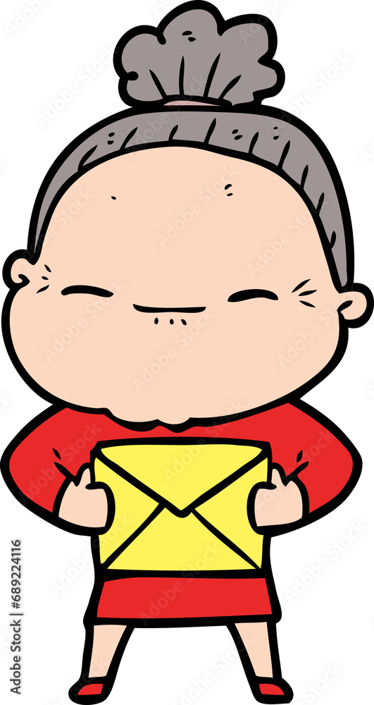 cartoon peaceful old woman cartoon peaceful old woman