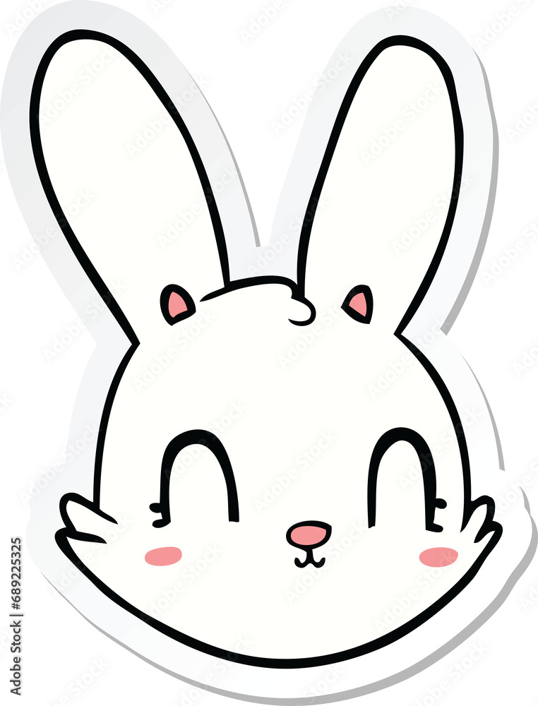 Fototapeta premium sticker of a cartoon bunny face