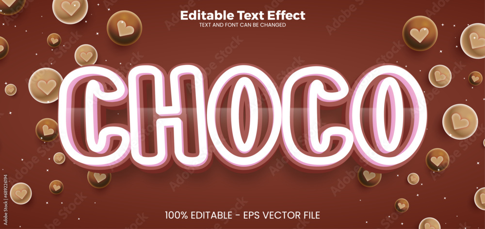 choco Editable text effect 3d text effect template