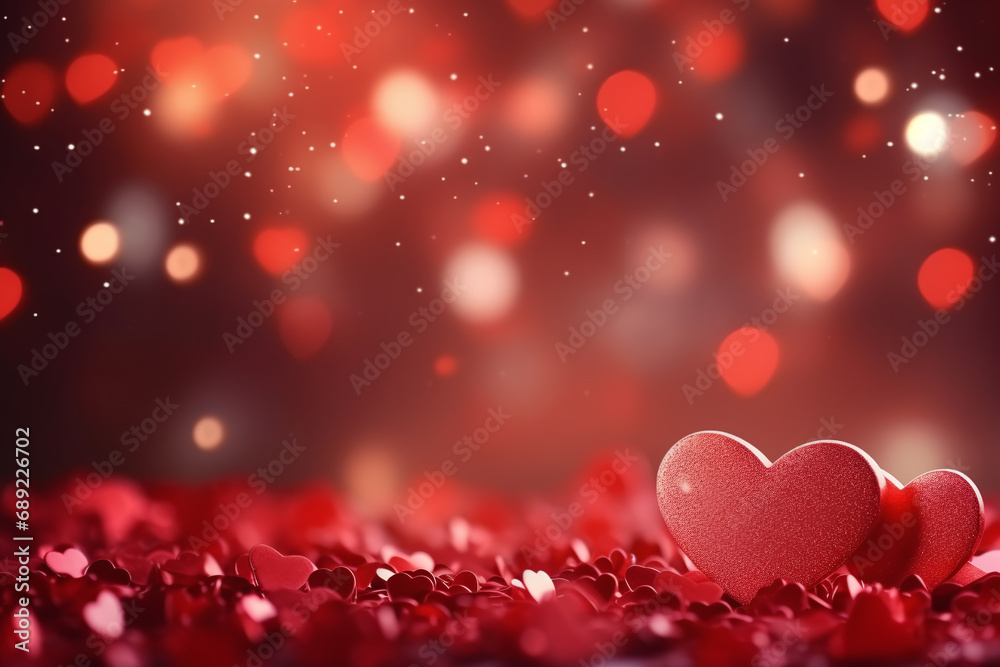 modern design, red romantic 3D hearts on a festive bokeh background, banner, poster for an event, wedding, Valentine's Day, birthday, symbol of love and fidelity. modern design, red romantic 3D hearts on a festive bokeh background, banner, poster for an event, wedding, Valentine's Day, birthday, symbol of love and fidelity.