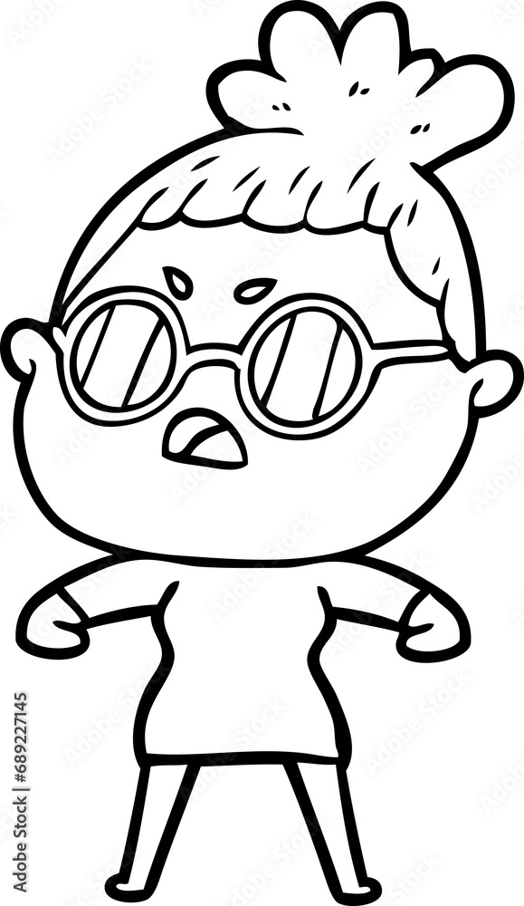 Fototapeta premium cartoon annoyed woman