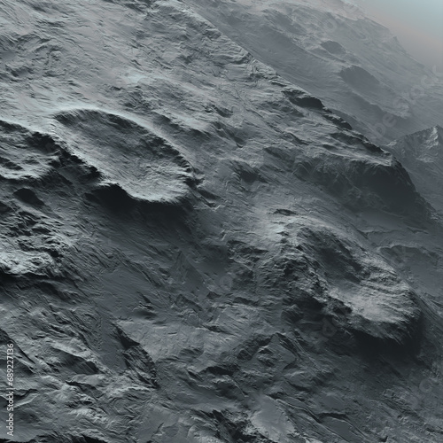 Intricate Lunar-Like Terrain with Detailed Crater Surface Texture