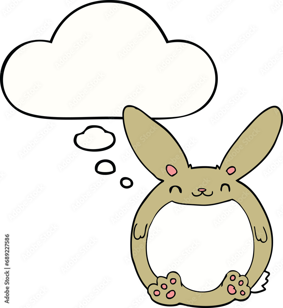 cartoon rabbit with thought bubble cartoon rabbit with thought bubble