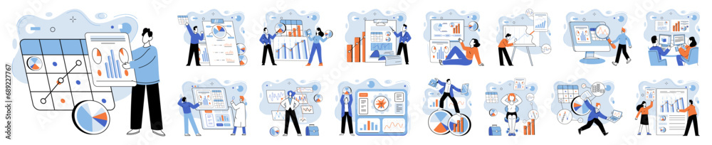 Progressive business vector illustration. Investment is fuel propelling engine progressive growth Progress unfolds like captivating story in book successful business Strategy, navigator guiding ship - obrazy, fototapety, plakaty 
