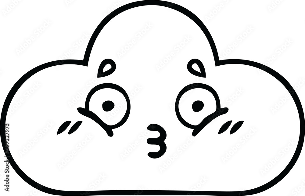 line drawing cartoon of a storm cloud line drawing cartoon of a storm cloud