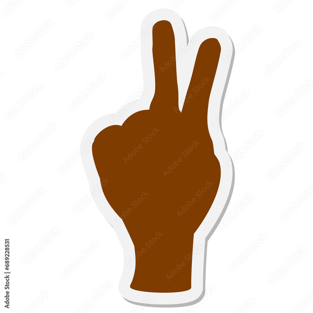 Obraz premium hand making peace sign sticker