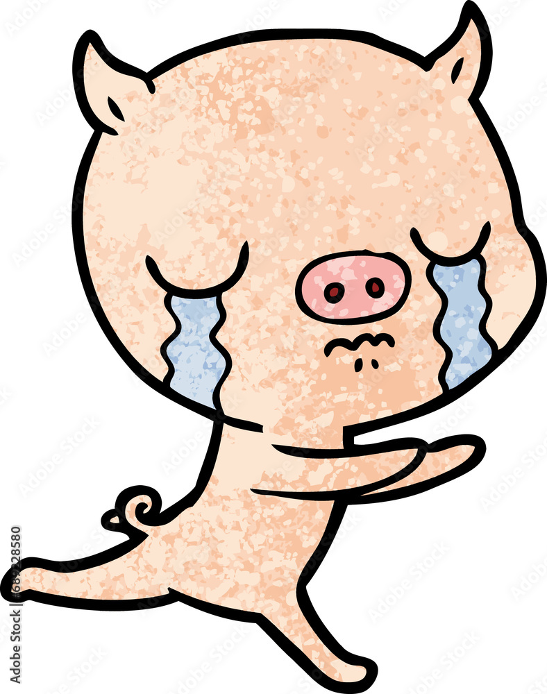 cartoon pig crying