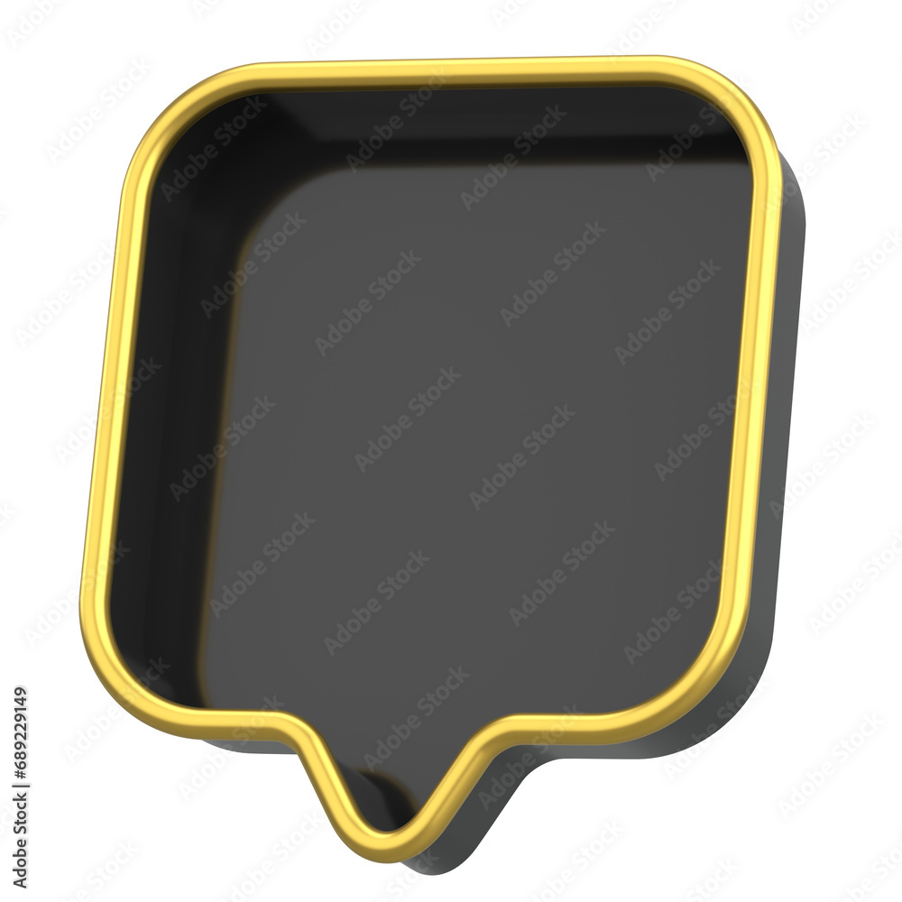 3D text box. Speech bubble. 3D illustration. 3D text box. Speech bubble. 3D illustration.