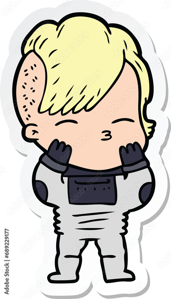 sticker of a cartoon girl wearing futuristic clothes sticker of a cartoon girl wearing futuristic clothes