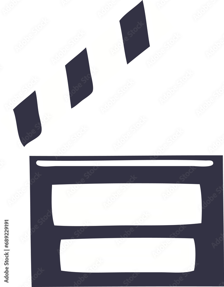 flat color retro cartoon of a film clapper board flat color retro cartoon of a film clapper board