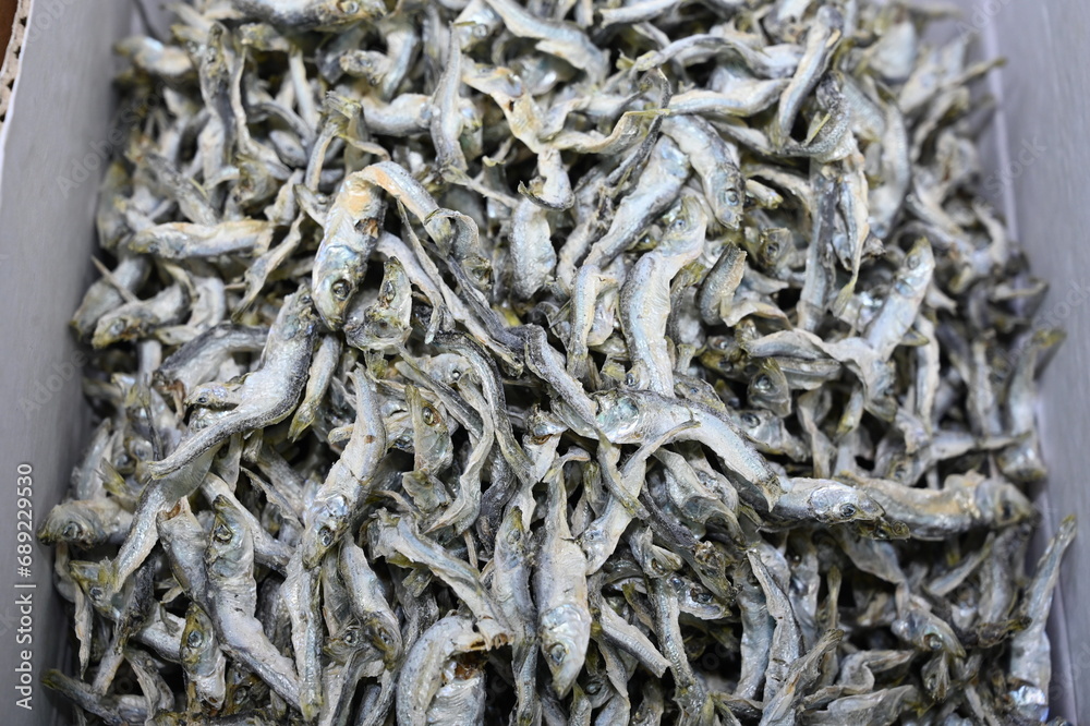 Korean seafood food. Dried anchovies