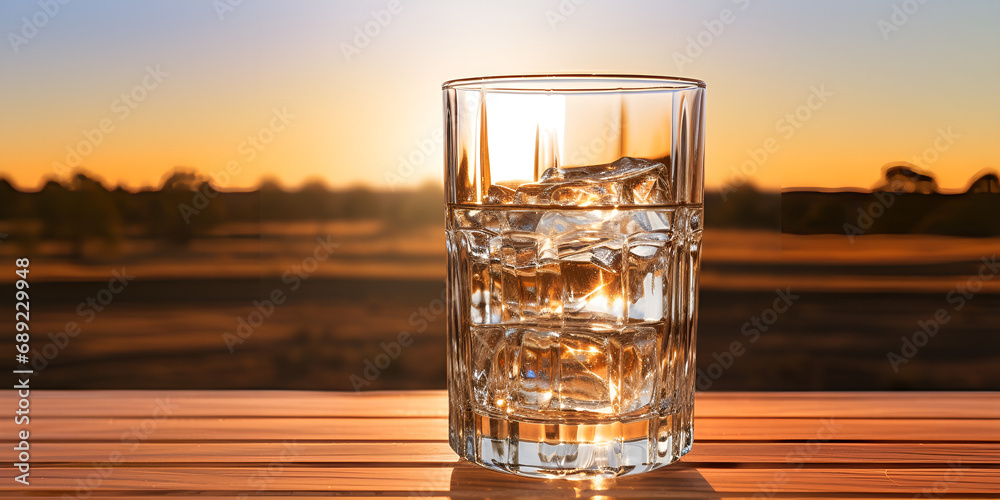 Clear Glass Elegance at Golden Hour on Brown Table
Clear Glass Elegance at Golden Hour on Brown Table