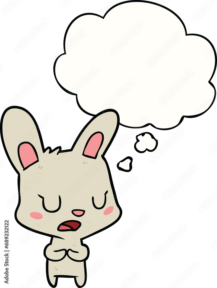 cartoon rabbit talking with thought bubble cartoon rabbit talking with thought bubble