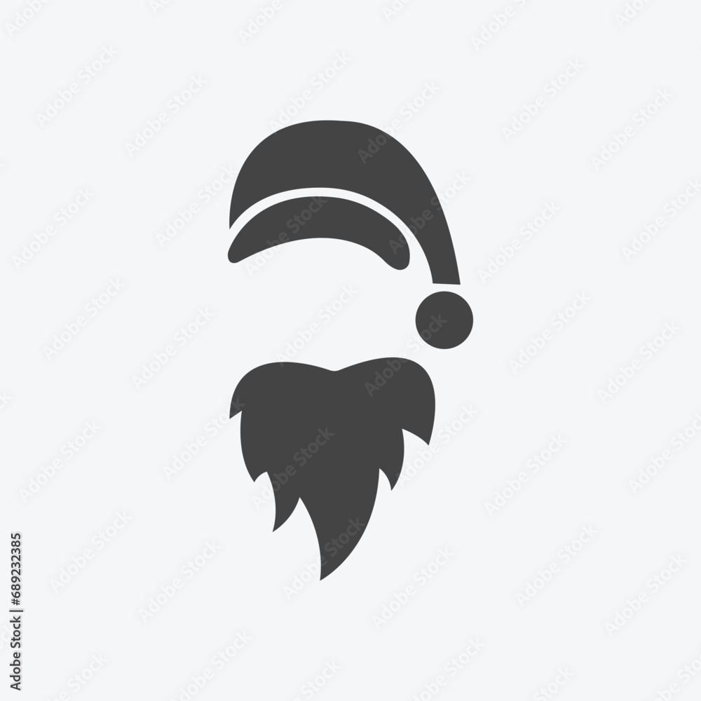 Santa head vector icon. New Year icon symbol. Christmas holiday symbol vector illustration isolated for graphic, web, ui ux and mobile app design Santa head vector icon. New Year icon symbol. Christmas holiday symbol vector illustration isolated for graphic, web, ui ux and mobile app design