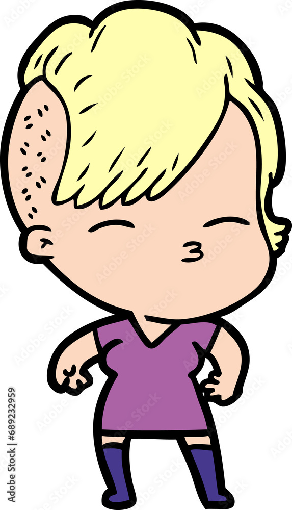 cartoon squinting girl cartoon squinting girl