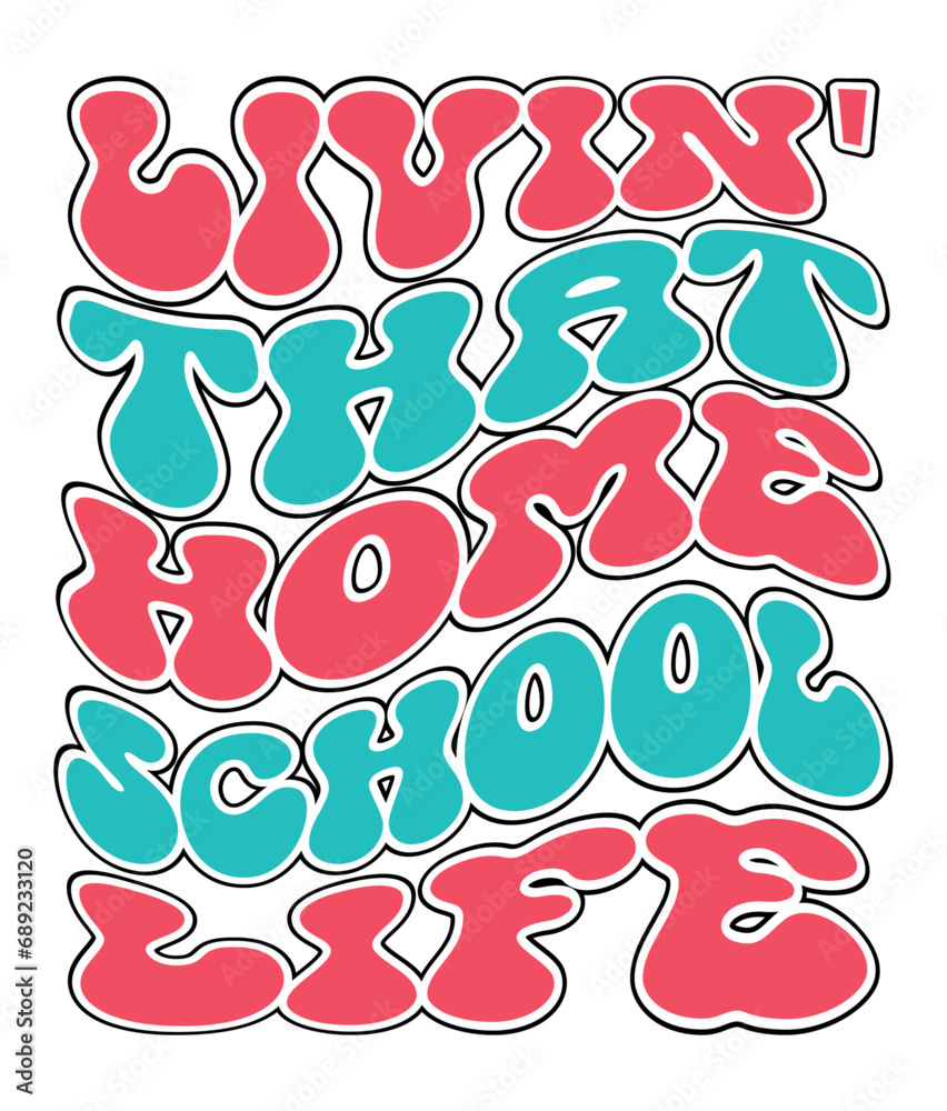 Retro Home school Craft Design. T-shirt Design. Illustration