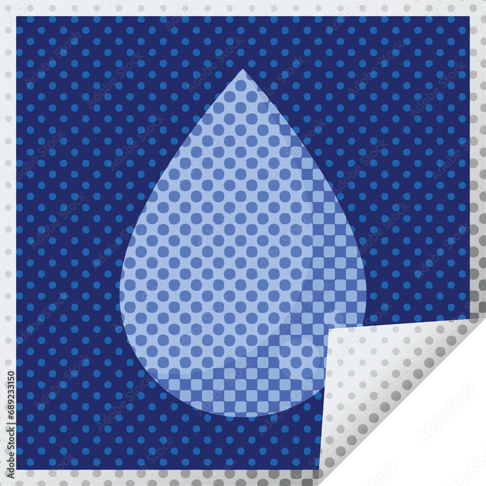 raindrop graphic vector illustration square sticker raindrop graphic vector illustration square sticker
