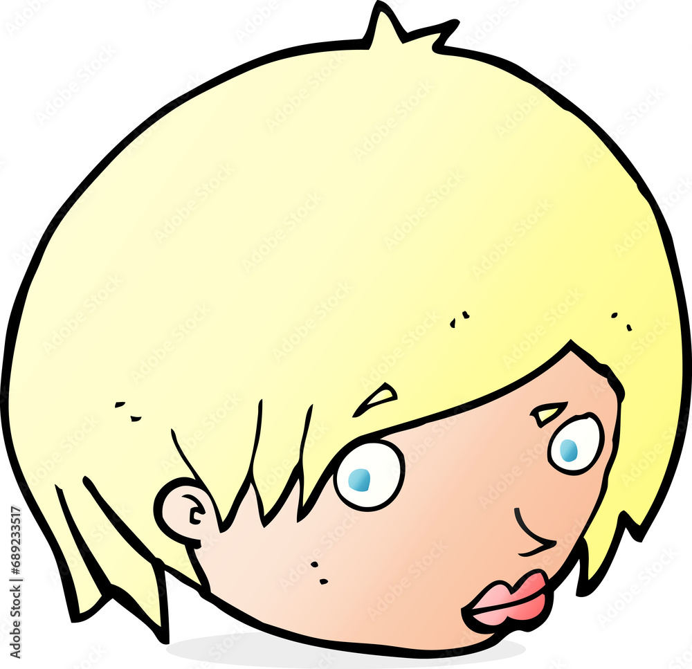 cartoon female face with raised eyebrow cartoon female face with raised eyebrow