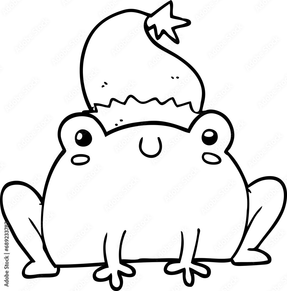 cute cartoon christmas frog