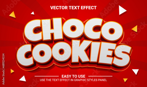 3d choco cookies editable text effect