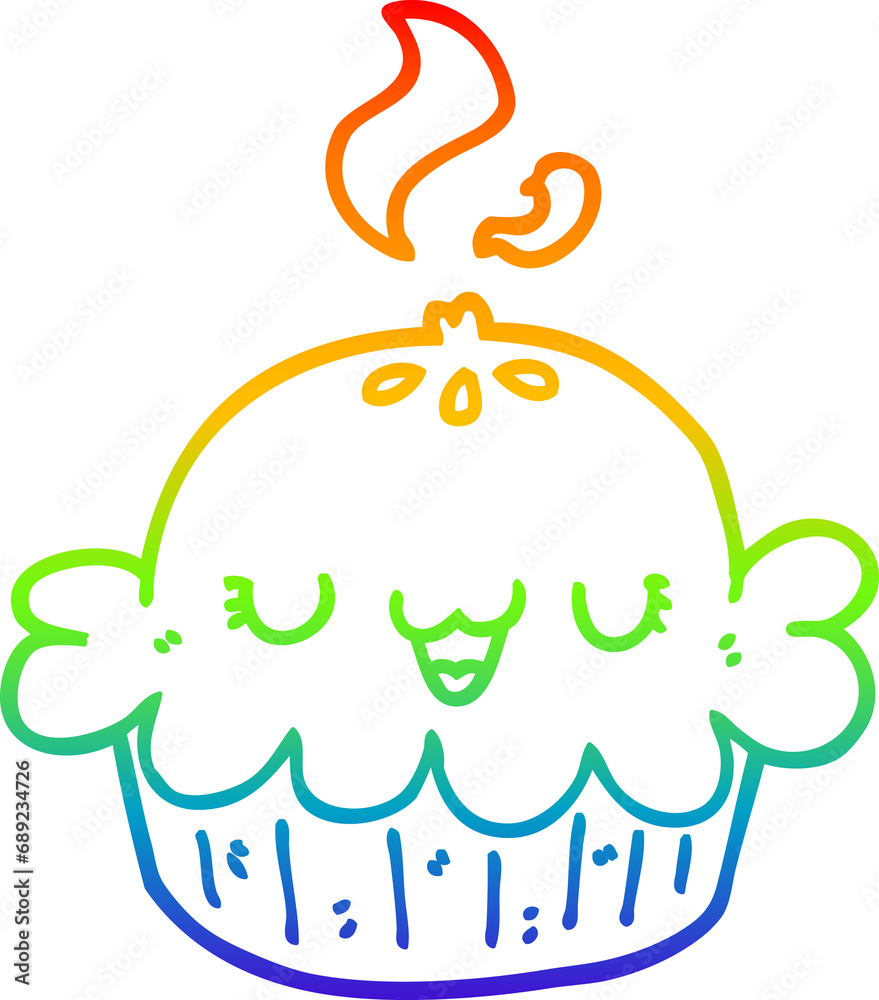 rainbow gradient line drawing of a cute cartoon pie rainbow gradient line drawing of a cute cartoon pie