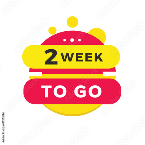 2 week to go banner, design. countdown time sale or promo for websites, landing page or advertising, marketing. Flat Vector template isolated on white background.