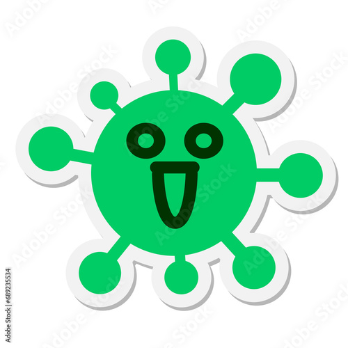 happy blank eye virus sticker