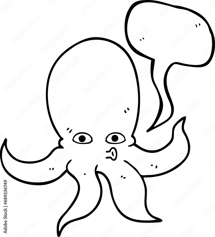 freehand drawn speech bubble cartoon octopus freehand drawn speech bubble cartoon octopus