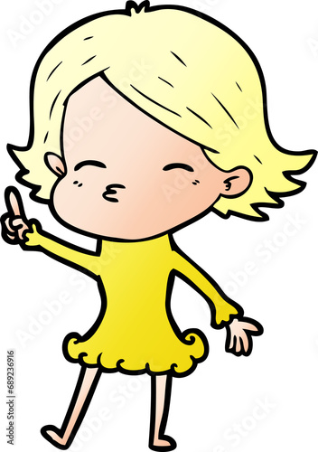 cartoon woman with idea