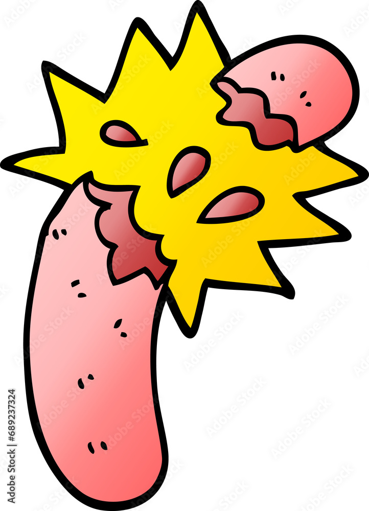 vector gradient illustration cartoon sausage vector gradient illustration cartoon sausage