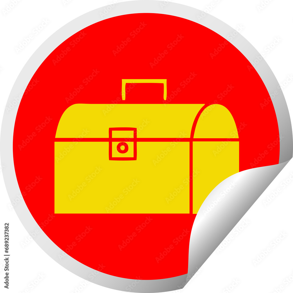 circular peeling sticker cartoon of a metal case circular peeling sticker cartoon of a metal case