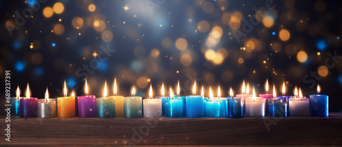 abstract defocused christmas candles background