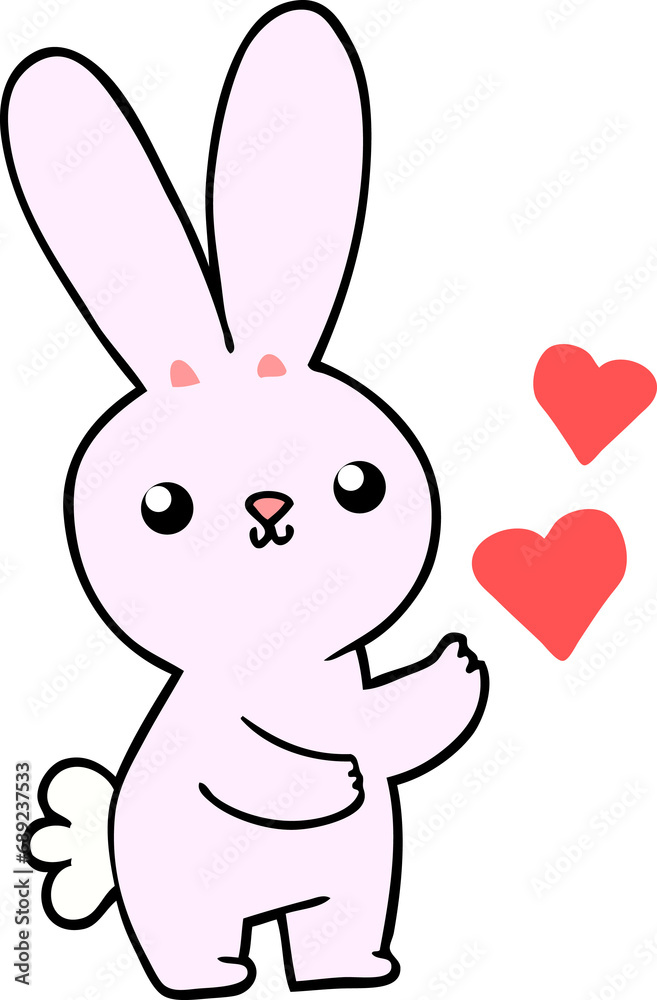 cute cartoon rabbit with love hearts cute cartoon rabbit with love hearts