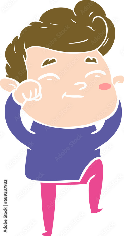 happy flat color style cartoon man happy flat color style cartoon man