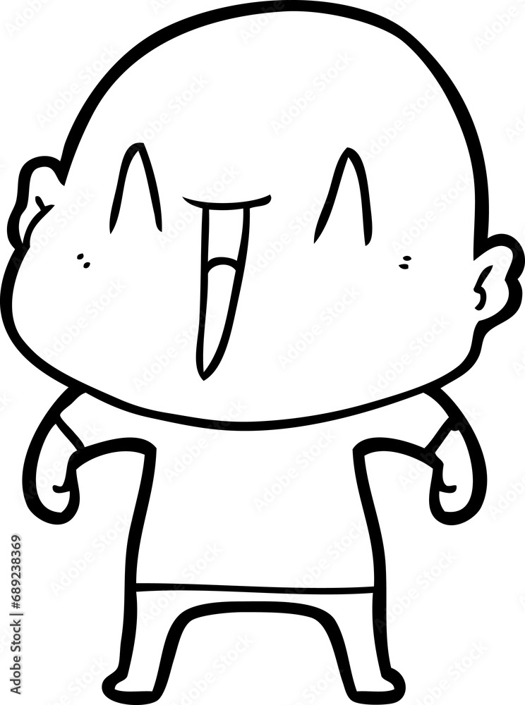happy cartoon bald man happy cartoon bald man