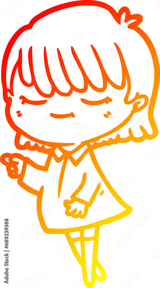 Obraz premium warm gradient line drawing of a cartoon woman