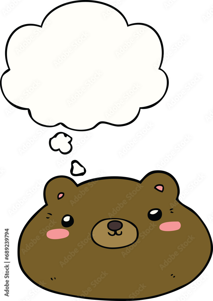 cartoon bear with thought bubble cartoon bear with thought bubble
