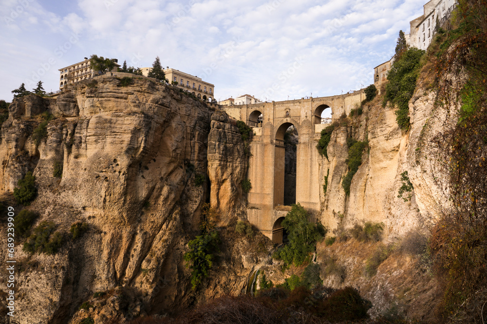Panoramic view of Ronda city in the afternoon