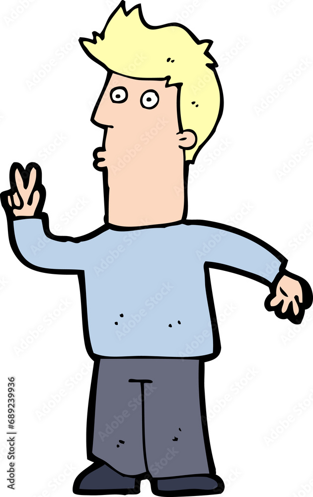 cartoon man signaling with hand cartoon man signaling with hand