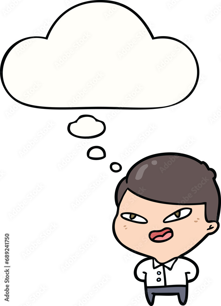 cartoon happy business man with thought bubble cartoon happy business man with thought bubble