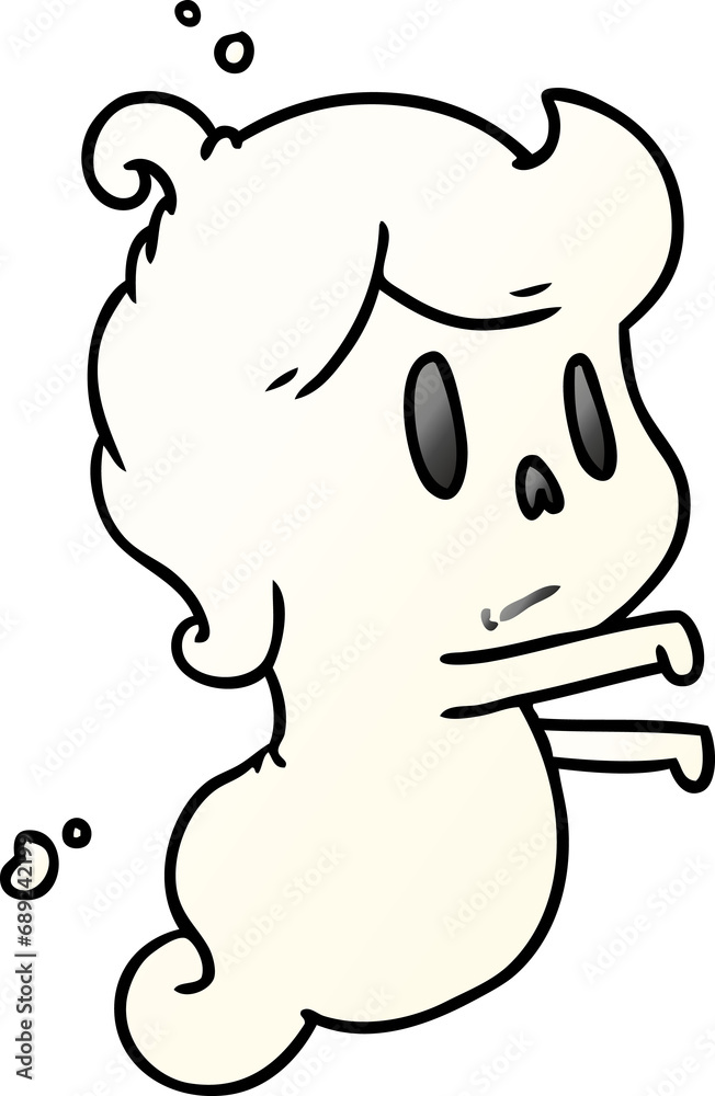 gradient cartoon illustration of a kawaii cute ghost gradient cartoon illustration of a kawaii cute ghost