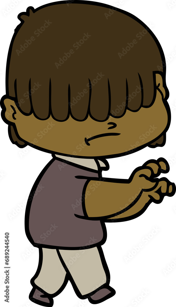 cartoon boy with untidy hair cartoon boy with untidy hair