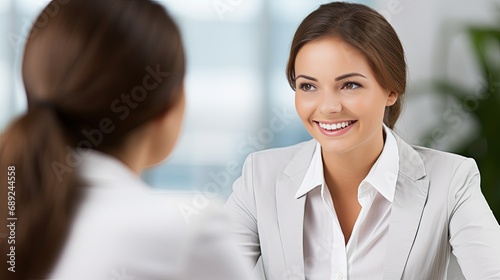 Meeting with a friend at a business lunch. Business people at a business meeting. Successful negotiations. Interview with a job applicant. Colleagues are discussing something. Illustration for design.