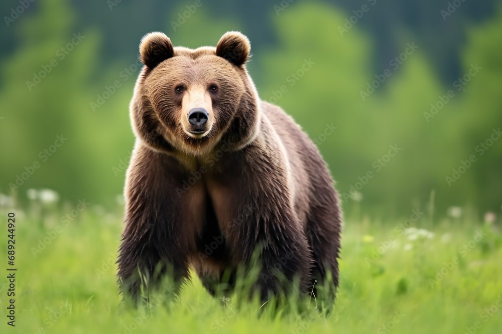 Wild brown bear. Animal in natural habitat. brown bear portrait, in natural environment Wild brown bear. Animal in natural habitat. brown bear portrait, in natural environment